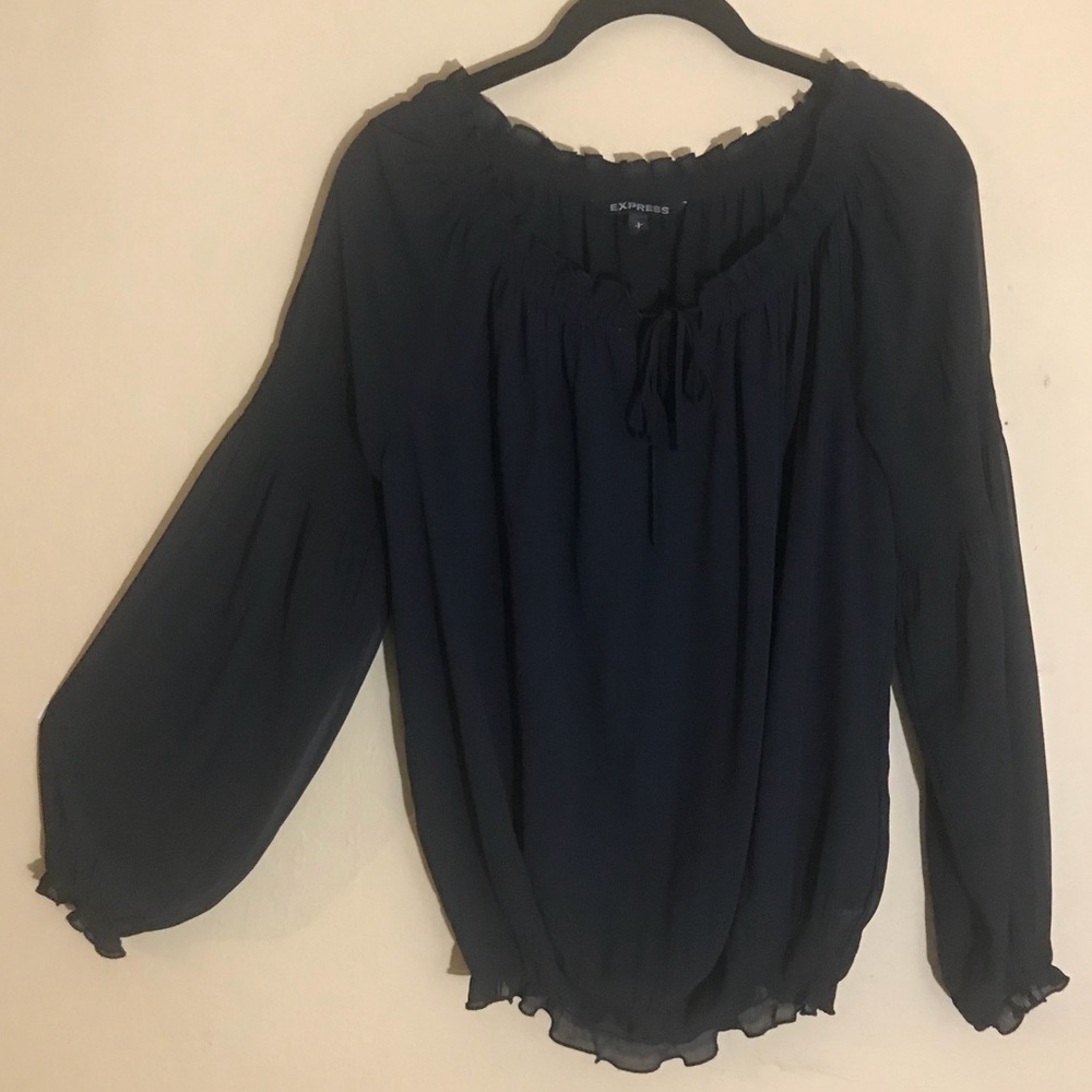 🌟3 for $15+$4.99 shipping🌟Black Peasant Blouse